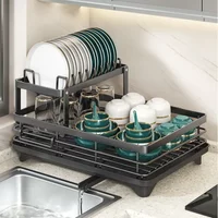 Dish Drying Rack for Kitchen Counter โ Large Dish Rack with Drainboard, Adjustable Swivel Spout, Rustproof