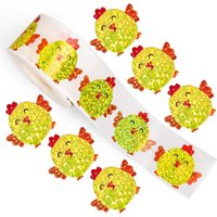 500Pcs 1.2In/3Cm Cute Chick Glitter-Shaped Holiday DIY Waterproof Stickers Glitter Adhesive Stickers Party Envelope Decoration Packaging Label Stickers Behavior Reward Stickers