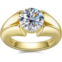 3 Carat Moissanite Ring 925 Sterling Silver Woman Yellow Color Wedding Bands Engagement Gift