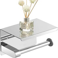 Toilet Paper Holder Wall Mount, Fits Mega Rolls Size Toilet Paper Holder with Shelf, Premium Rustproof Stainless Steel,Silver
