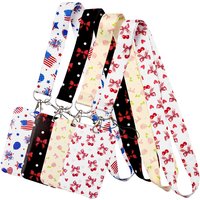 Retro Bow National Flag Lanyard Neck Strap Keychain ID Card Cover Badge Holder Mobile Phone Hang Rope Keyring Accessories Gifts