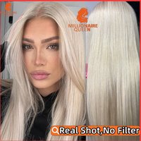 100% Human Virgin Hair Quality Wig Straight Platinum Blonde Wigs Pre Cut Ready To Wear On Sale Millionaire Queen Hair Store