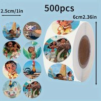 500pcs Cartoon Moana Stickers Roll Diy Decorative Stickers For Kids Diary Journal Water Bottle Envelope Seal Stationery Gift