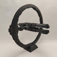 13.6cm Stellaris Mammal Warship Model The Hull Can Rotate 360 degrees Ships Static Model Ship Toy Ornaments Warship Model