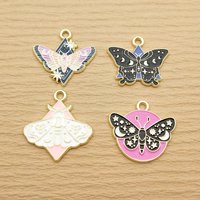 10pcs Butterfly Charm for Jewelry Making Enamel Necklace Bracelet Earring Pendant Diy Accessories Alloy Metal Gold Plated