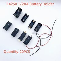 20PCS ER14250 SMT PIN Battery Holder 1 / 2AA Battery Case CR2 Battery Box With Red And Black Wire