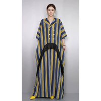 2026 Summer New Elegant Loose Patchwork Tassel Long Dresses Women Casual Batwing Sleeve Striped Dress Female Wholesale J2313
