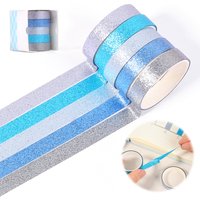 5 Roll 2 m Washi Tapes Set Multi Colors Masking Tape 0.39 Inch Decorative Adhesive Strip for DIY Painting Scrapbook Journaling