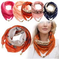 Fashion Magnetic Buckle Women's Neck Scarf Chiffon Korean Style Square Scarf Luxury Neck Protection Kerchief Spring