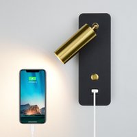 Applique murale LED d'intérieur 7W avec charge USB, lampe murale pour chambre à coucher, salon, style nordique moderne, éclairage d'aisle avec interrupteur