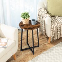 Side Table Round Small Table Small Bedside Table Coffee Table with Metal Frame Industrial Round Sofa Tables Hallway