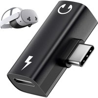 2 in 1 USB Type-C to 3.5mm Audio Hi-Res with PD 30W Fast Charge, USB C to Aux with Charging Dongle for Oculus Quest 3