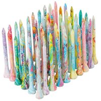 Golf Practice Tees 50pcs Professional Practice Colorful Golf Tees Wood Material Golf Equipment For Golf Novices Professions And