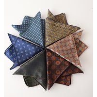 2025 British Dots Brown Pocket Square Suit Formal Silk Handkerchief Men's Paisley Floral Chest Scarf Towel Wedding Party Hanky