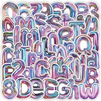 63 Pcs 3D Shiny Alphabet & Number Stickers - Vibrant DIY Decals for Laptop, Luggage & Craft Decoration LanLanStickersWorld Store