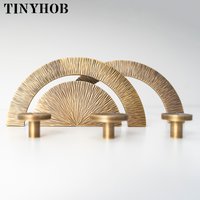 Bronze Half Moon Knobs Handmade Hammer Cabinet Door Handle Desk Drawer Pulls Furniture Hardware Kitchen Accessories