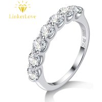 3.5mm Moissanite Ring for Women Half Eternity Wedding Band 925 Sterling Silver D VVS1 Lab Diamond Couple Promise Ring Jewelry