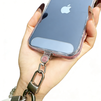 Universal Clear TPU Phone Pad with 360 Rotatable Metal D-Ring Sparkle Glitter Sheet Phone Back Sticker Pad
