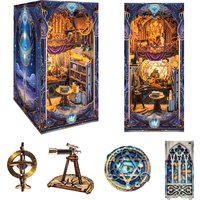 New Diy Wooden Book Nook Shelf Insert Miniature Model Kits Star Map Secrets Bookshelf Handmade Bookend For Friends Birthday Gift