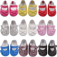 7 cm Bow Doll Shoes Cute Mini Leather Shoes For 43cm Baby New Born,American 18 Inch&OG,My Life Girl Doll Best Girl's Toy