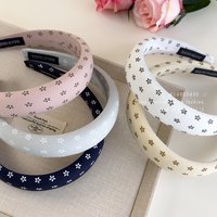 Colorful Floral Fabric Sponge Flower Headband For Girls Fresh Sweet Style Fashion Versatile Portable Hair Hoop For Office Party