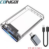 USB 3.0 HDD Enclosure 2.5inch SATA SSD Hard Drive Case with 5Gbps Transfer Speed Mobile External Housing Harddisk Boxs Cable