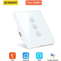 Tuya Smart ZigBee 3.0 EU Curtain Blinds Touch Switch for Electric Roller Shutter motor Google Alexa Voice Control Home Automatio