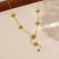 Stainless Steel Exquisite Zircon Spiral Flower Long Pendant Necklace For Women Lady Fashion New Waterproof Jewelry Gift Party