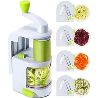 Vegetable Spiralizer 4-IN-1 Rotating Blade Veggie Spiralizer Zucchini Noodle Maker with Suction Cup Vegetable Cutter Slicer