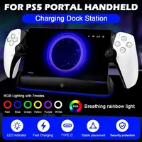 Charger Stand Station with RGB Lights Portable Charging Dock Station with Charging Cable for PlayStation Portal PS5 Portal