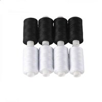 2Pcs 500 Yards Sewing Thread Polyester Thread Set Strong And Durable Black White Sewing Threads For Hand Machines Stitching