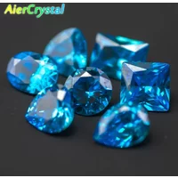 Aquamarine Stone Loose bulk Raw Gemstones Beads Jewelry Making Custom Made Inlaid Ring Earrings Pendant With March Birthstone