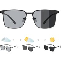 Luxury Stainless Photochromic Men Sunglasses High Quality Metal Square Polarized Change Color Sun Glasses Fashion Driving Shades
