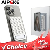 AIPEKE Suction Cup Phone Holder Silicone Suction Phone Holder Detachable Stand Silicone Sucker Pad for Selfies and Videos iPhone