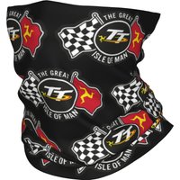Custom Isle of Man TT Races Bandana Neck Warmer Women Men Winter Ski Tube Scarf Gaiter Motorcycle Sports Face Cover