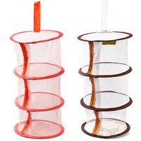 Zipper Bra Drying Basket 3 Layers Drying Rack Net Herb Drying Black Mesh Hanging Dryer Rack for Plant Hydroponics Flowers