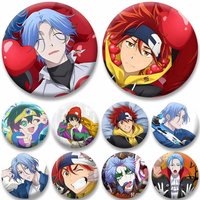 Anime SK8 The Infinity Langa Shadow Cosplay Badge Reki Kyan Cherry Button Pin Cartoon Character Brooch Bag Jewelry Accessories