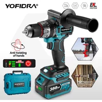 YOFIDRA 700N.m Brushless Electric Impact Drill 20+3 Torque Electric Screwdriver Hammer Drill Power Tools For Makita Battery Pin