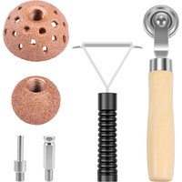 6 Pcs Tire Patch Repair Tool Kit Including Tire Patch Roller Scraping Cutter 2 Grinding Heads and 2 Connecting Rods for Car