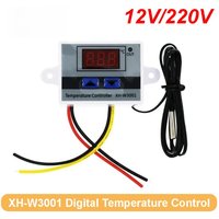 DC 12V/ AC 220V 10A XH-W3001 Digital Temperature Controller Cooling Heating Switch LED Display Thermostat NTC Sensor