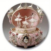 Ballet Swan Music Box Wall Art - 2D Tin Painting Decor with Roses, Romantic Ballerina Gift for Home, Ballet Lovers Birthday