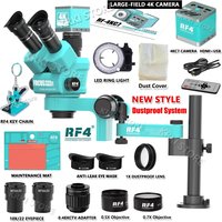 RF4 Stereo Trinocular Microscope 360 ° Rotation Articulating Arm Stands Large-field 4K HDMI Camera Phone Soldering PCB Repair