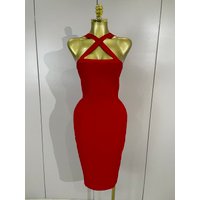 Sexy Red Sleeveless Bodycon Short Bandage Dress Elegant Celebrate Evening Party Luxury Birthday Gown Nightclub Cocktail Dresses