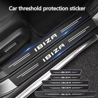 60X7CM Carbon Fiber Car Door Threshold Protective Sticker For Seat Ibiza 6L 6J 6P 6F 6KJ1 2002-2015 2016 2017 2018 2019 2020
