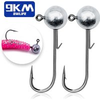 9KM Round Jig Head Hook 5~20Pcs Fishing Jigs Lead Head Hook for Soft Lures Swimbait Jig Head Hook Freshwater Saltwater Tackle