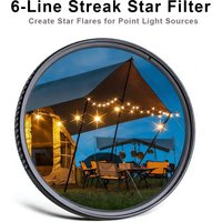 6 Line Star Lens Filter for 49 52 55 58mm 62mm 67mm 72mm 77mm 82mm Nikon Canon Sony SLR Micro-Single Camera Lenses Filter Size