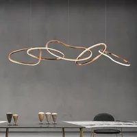 Modern Rose Gold LED Chandeliers Ligthing Lustre Home Decor Circle Rings Chandelier Hanging Lights Fixtures Pendant Lamps
