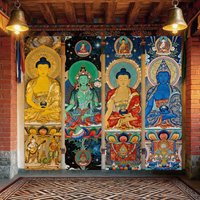 VIKAMA Tibetan Buddhist Tapestry Buddha Art Wall Hanging for Bedroom Living Room Dorm Religious Room Decoration