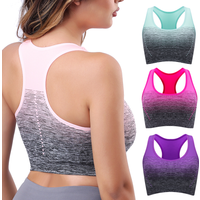 Sports Bra High Stretch Breathable Tops Fitness Women Padded for Running Yoga Gym Crop Bra Gradient Sports Bra for Workout Tops