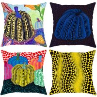 Yayoi Kusama Abstract Art Pumpkin Cushion Cover Comfortable Reversible Pillow Cover Ideal for Car Sofa Bedroom & Beyond